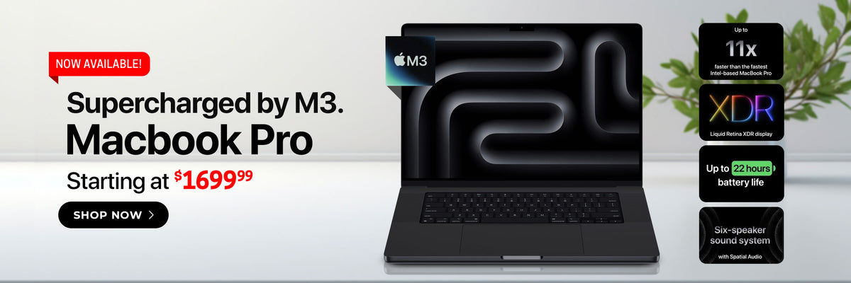Supercharged by M3. Macbook Pro. Starting at $1699.99