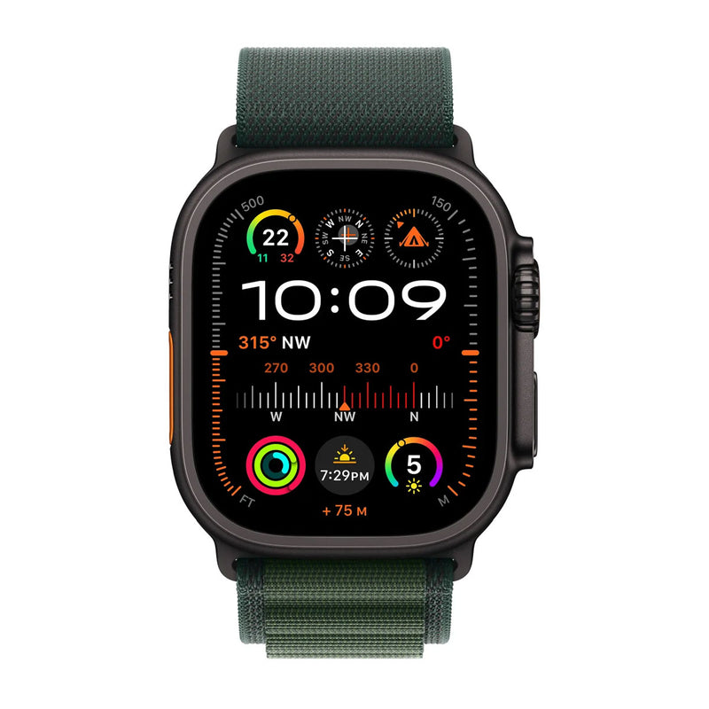 Apple Watch Ultra 2 GPS + Cellular / 49mm / Black Titanium / Green Alpine Loop / Large / MX4T3VC/A (2024) - New (1 Year Warranty)