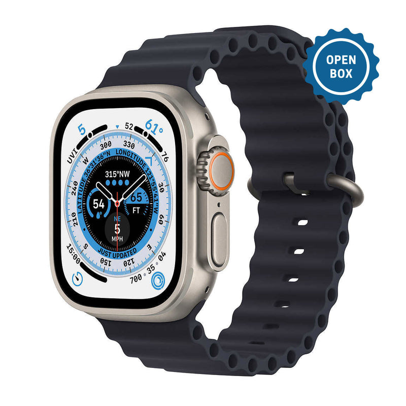 Apple Watch Ultra Titanium Case 49mm with Blue Ocean Band  / GPS + Cellular - Open Box (1 Year Warranty)