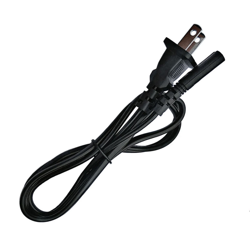 2-Prong TV Power Cord 5 Feet (1.5m) / Black - Open Box (90 Day Warranty)