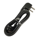 Right Angle 2-Prong TV Power Cord 5 Feet (1.5m) / Black - Open Box (90 Day Warranty)