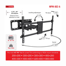 CorLiving Full Motion Flat Panel Wall Mount for TVs up to 90" MPM-802-A -  New