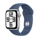 Apple Watch SE (2nd Gen) 44mm / Silver / Denim Sport Band (M/L) - Refurbished (90 Days Warranty)