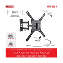 Corliving Full Motion Wall Mount for 23"- 55-inch TVs with Extension Arm up to 16" - New