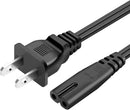 2-Prong TV Power Cord 5 Feet (1.5m) / Black - Open Box (90 Day Warranty)