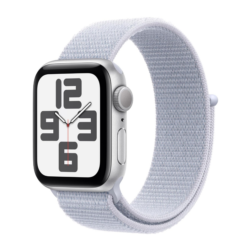 Apple Watch SE (2nd Gen) 44mm / Silver / Blue Cloud Sport Loop - Refurbished (90 Days Warranty)