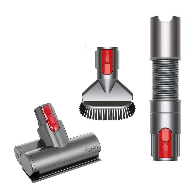 Dyson V7 / V8 / V10 / V11 / V15 Accessories Bundle (Stiff Bristle Brush / Mini Motorhead Turbine Brush / Extension Hose)