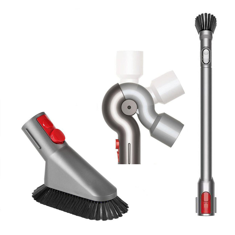 Dyson V7 / V8 / V10 / V11 / V15 Accessories Bundle (Up-Top Adaptor / Flexi Crevice Tool / Mini Soft Dusting Brush / Wand Storage Clip)