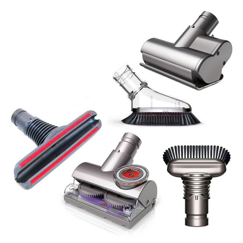 Dyson V6 / UP19 / DC33 / DC66 Accessories Bundle (Tangle Free Turbine Head / Mini Motorize Head / Mini Soft Dusting Brush / Stiff Bristle Brush / Mattress Brush)