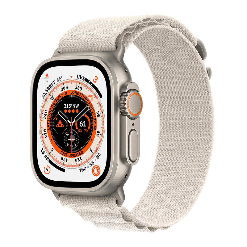 Apple Watch Ultra Titanium Case 49mm with Alpine Loop Band / GPS + Cellular - New (1 Year Warranty)