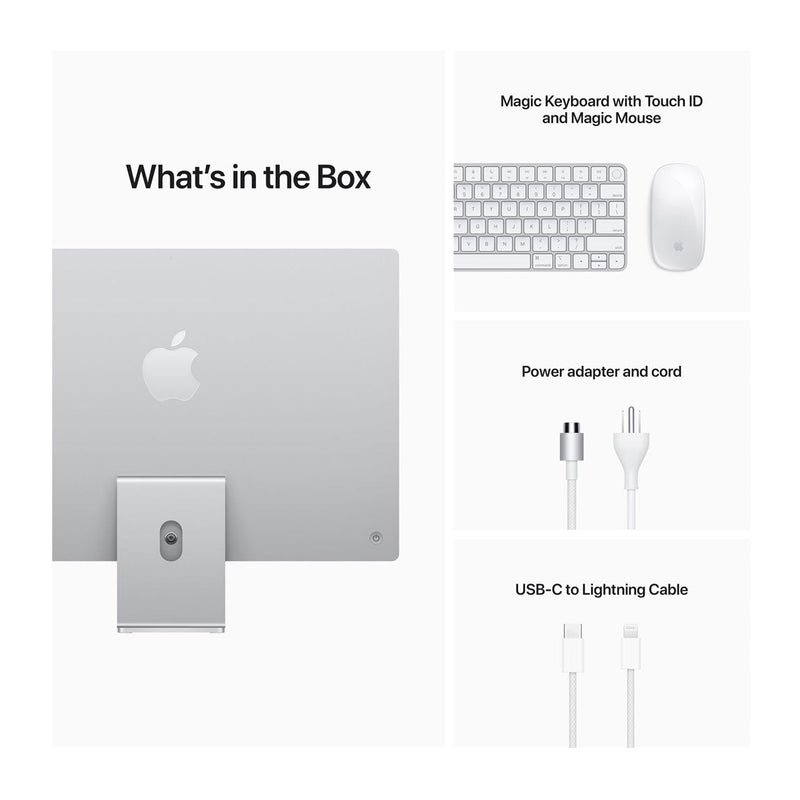 Apple iMac 24” / M1 Chip with 8-Core CPU / 8-Core GPU / 512GB SSD / 8GB Unified RAM (1 Year Warranty) - Open Box ( French Canadian Keyboard )