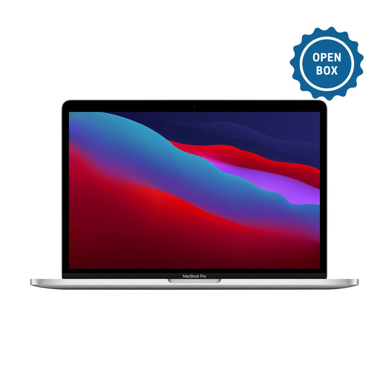 Apple MacBook Pro 13.3-inch / M1 Chip with 8-Core CPU and 8-Core GPU / 512GB SSD / 8GB Memory / Silver (AppleCare+ Included) - Open Box