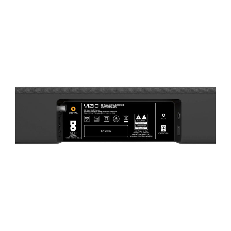 VIZIO SB3651-E6 SmartCast 5.1 Channel Wireless Soundbar - Refurbished (90 Day Warranty)